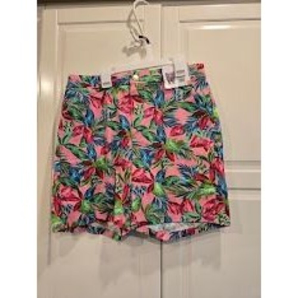 Stella Parker Tropical Pink Printed Shorts - Womens size 8 - NEW